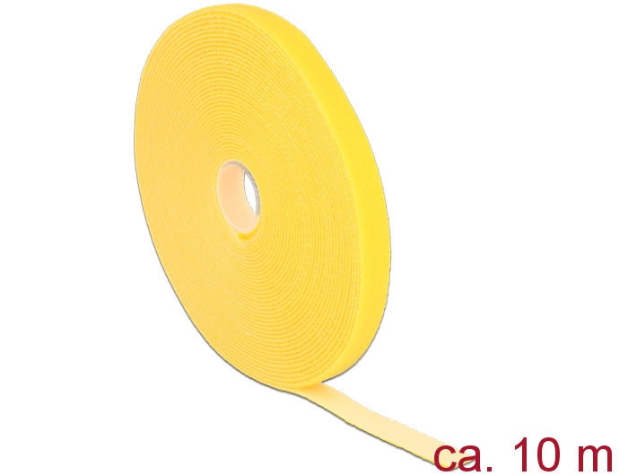 Klett-Kabelbinder L 10m x B 13mm, Rolle, gelb