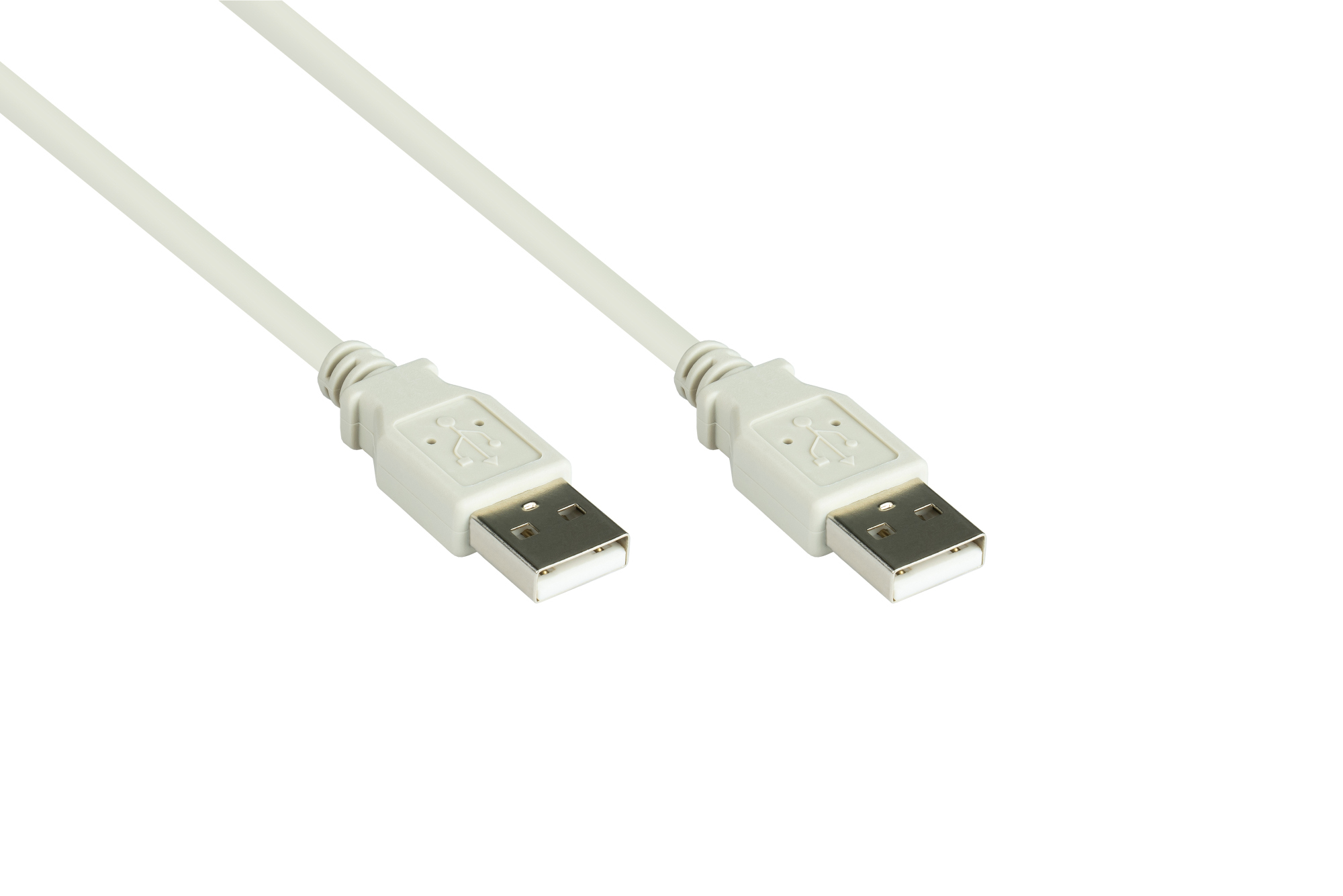 Anschlusskabel USB 2.0 Stecker A an Stecker A, grau, 1m