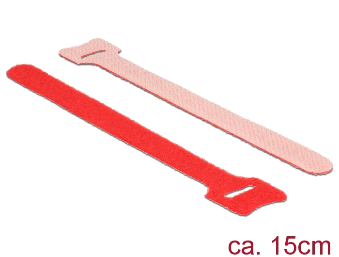 Klett-Kabelbinder L 150mm x B 12mm, 10 Stück, rot