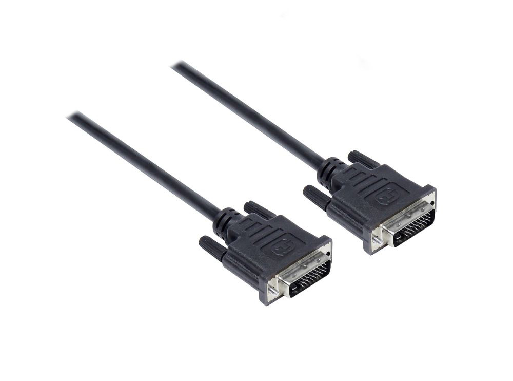 Anschlusskabel DVI-D 24+1 Stecker an Stecker, schwarz, 3m