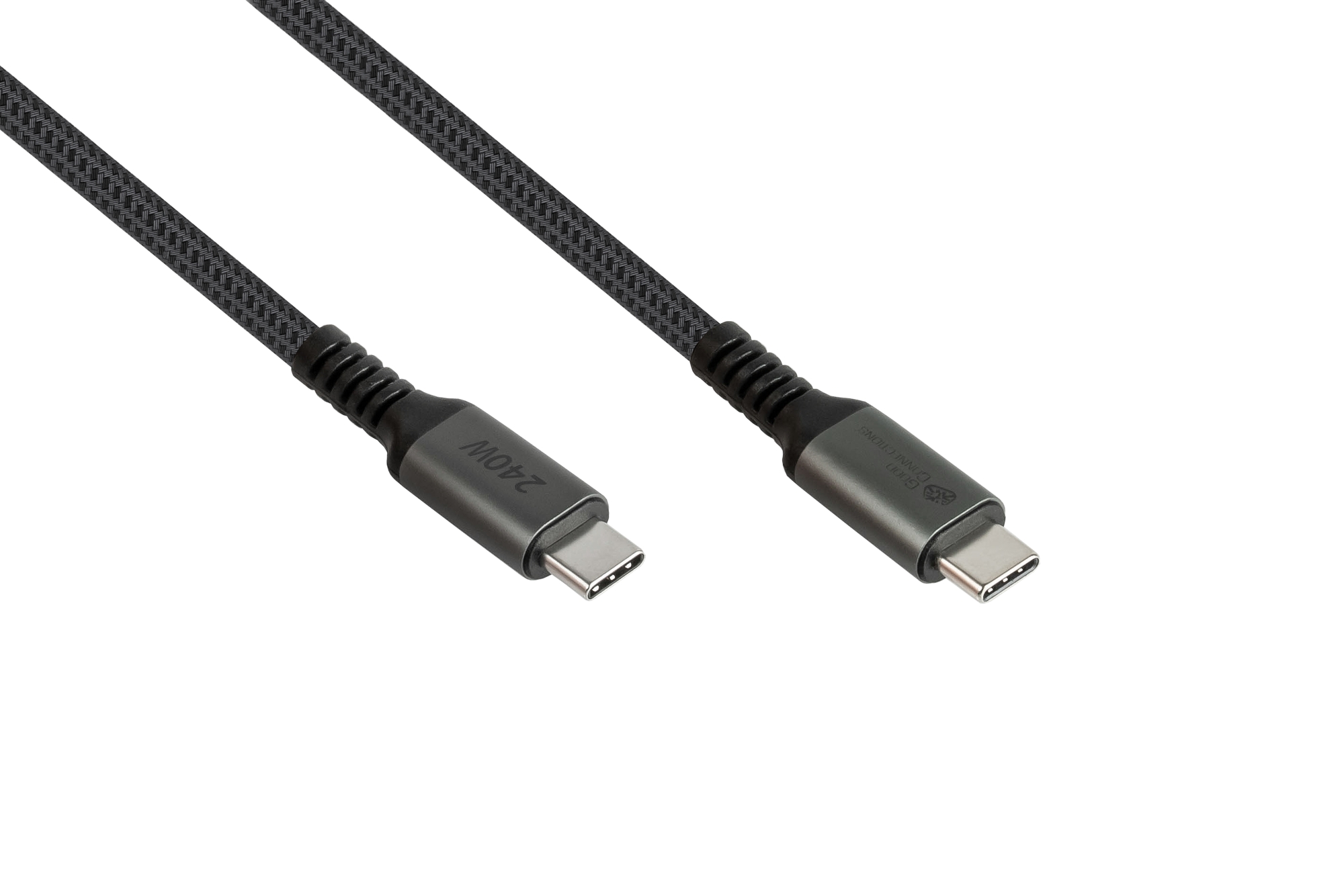 USB 2.0 Lade- und Datenkabel (240W), USB-C™ Stecker an USB-C™ Stecker, anthrazit, 2m