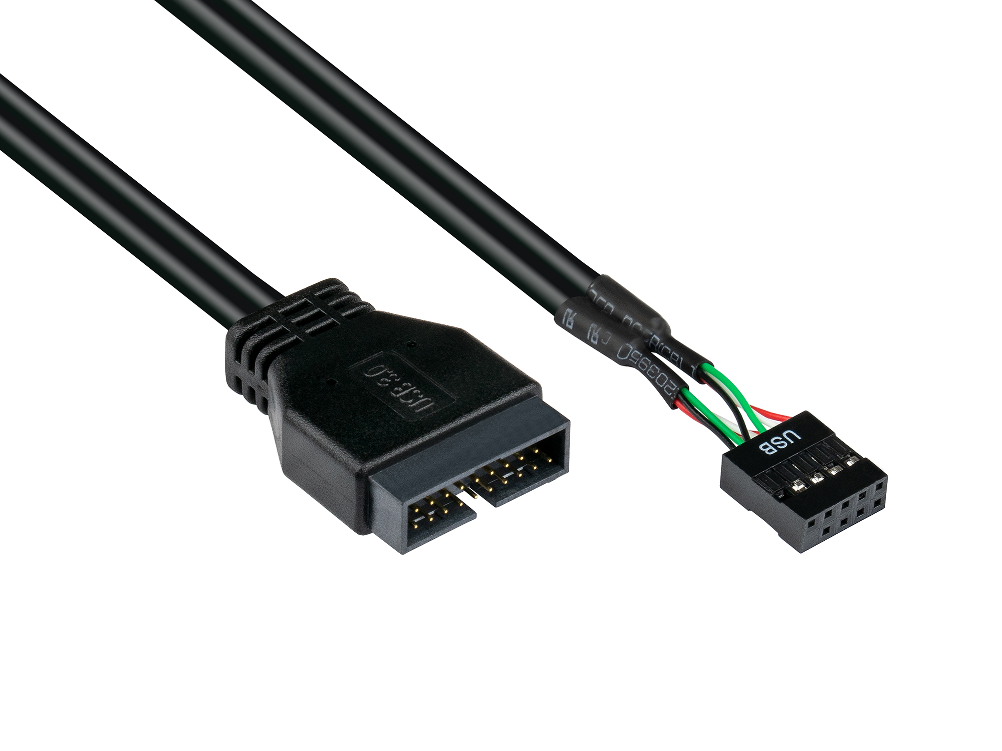 Adapter intern USB 3.0 Pin-Header Stecker an USB 2.0 Pin-Header Buchse, schwarz, 0,15m