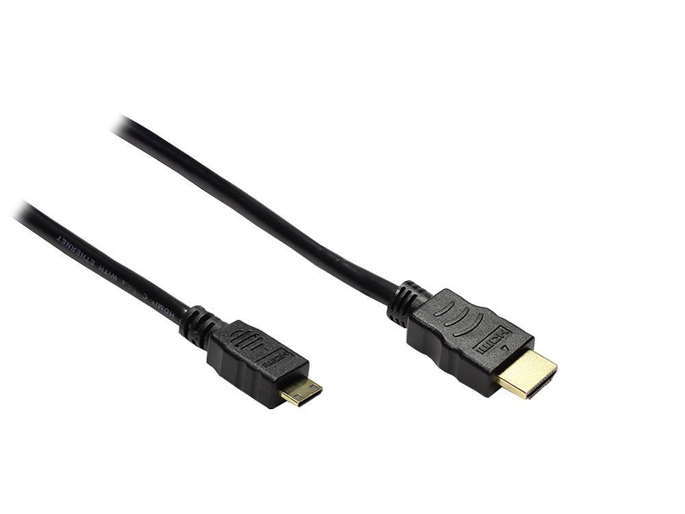 High-Speed-HDMI®-Kabel mit Ethernet, Standard Stecker (Typ A) auf Mini Stecker (Typ C), 1m