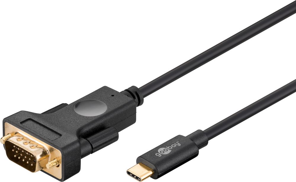 Anschlusskabel USB 3.1 C-Stecker an VGA Stecker, schwarz, 1,8m