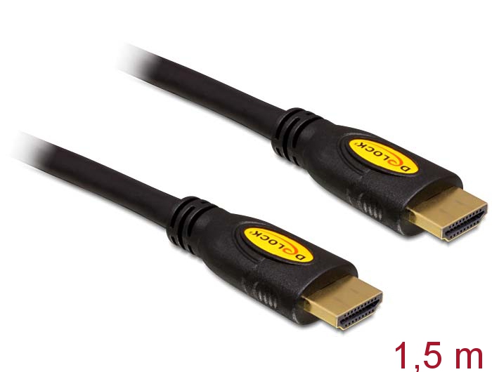 Kabel High Speed HDMI mit Ethernet, A St an A St, 4K, schwarz, 1,5m