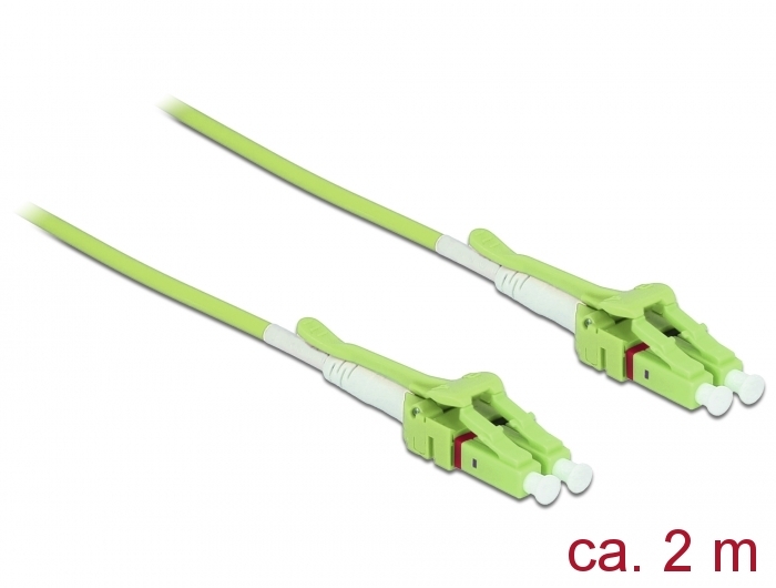 Kabel Lichtwellenleiter LWL Duplex OM5, Multimode, LC/LC, Uniboot, 2m