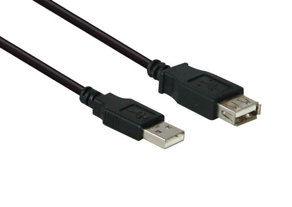 Verlängerung USB 2.0 Stecker A an Buchse A, schwarz, 15cm, Delock [82457]