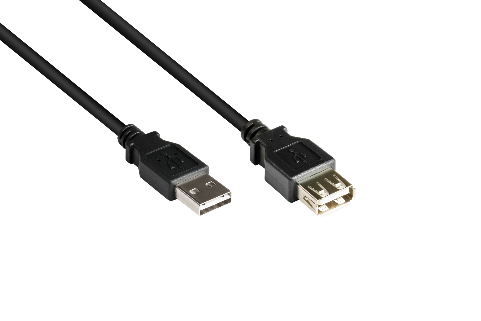 kabelmeister® Verlängerungskabel USB 2.0 EASY Stecker A an Buchse A, schwarz, 5m