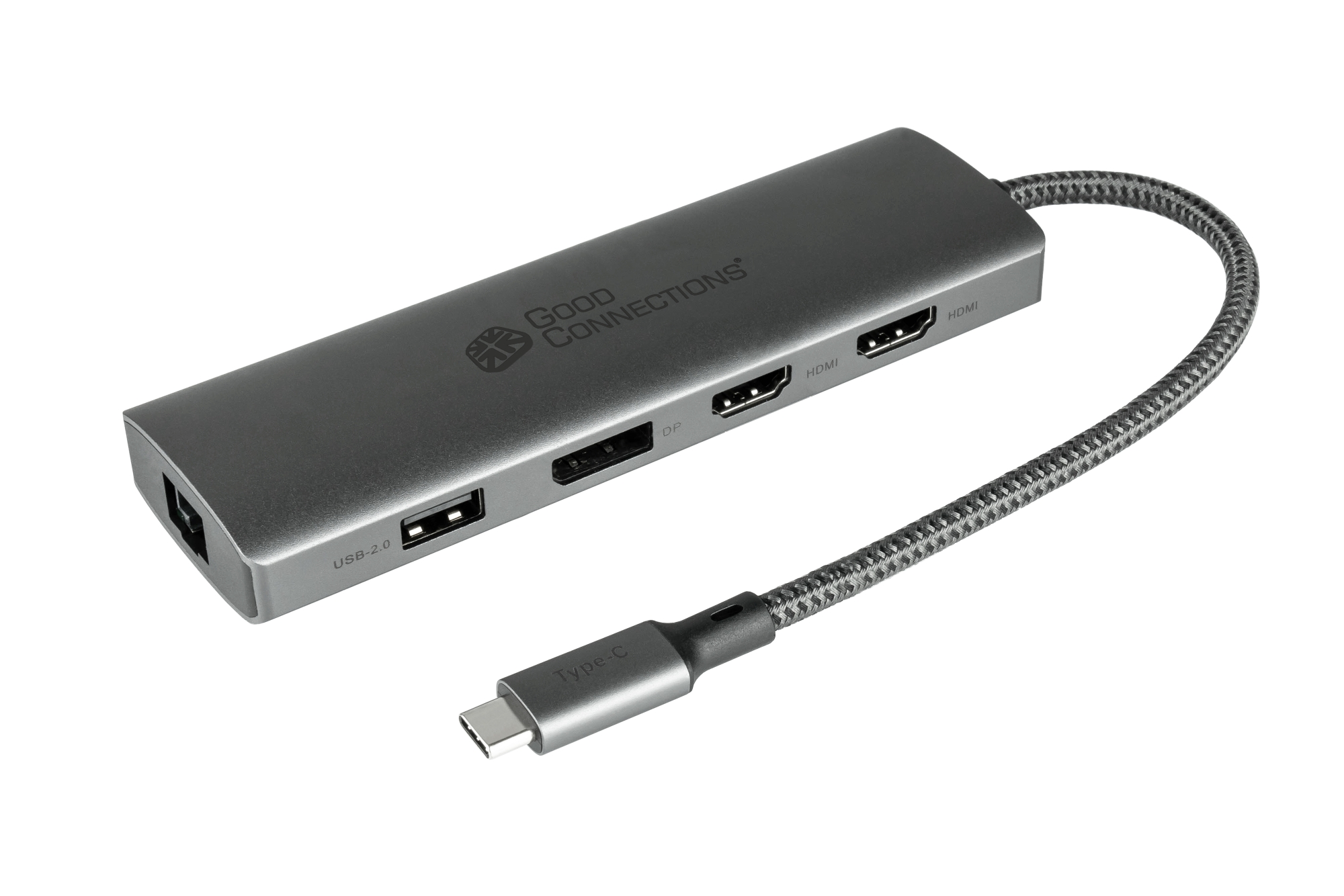 USB-C™-Hub (10-Port), 2x HDMI 2.0, 1x DP, 1x USB-C™ (PD 96W), 2x USB 3.0 A, 1x USB 2.0 A, 1x RJ45, 1x Kartenleser, anthrazit