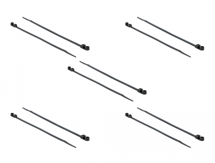 Kabelbinder mit Befestigungsöse L 200 x B 4,8 mm schwarz 10 Stück