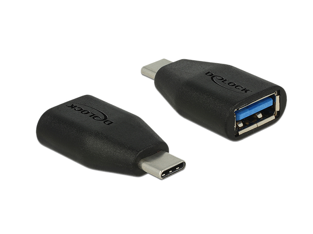 Adapter USB 3.1 Stecker C an USB 3.0 Buchse A, schwarz