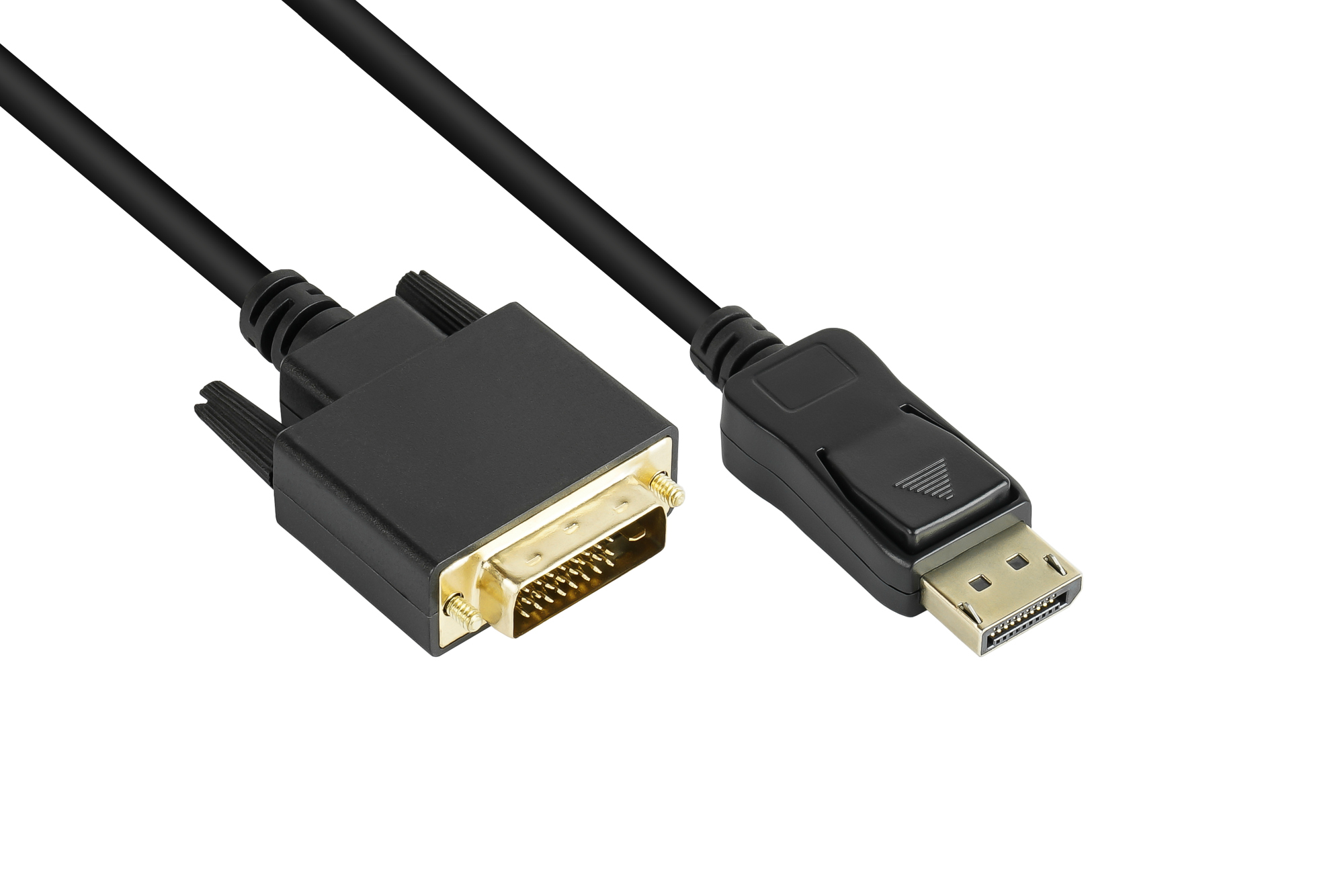 Anschlusskabel DisplayPort an DVI-D 24+1 Stecker, Full HD, CU, schwarz, 5m