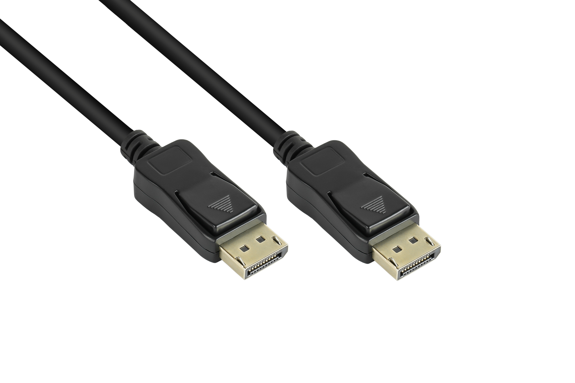 Anschlusskabel DisplayPort 1.2, Stecker inkl. Verriegelungsschutz, schwarz, 2m