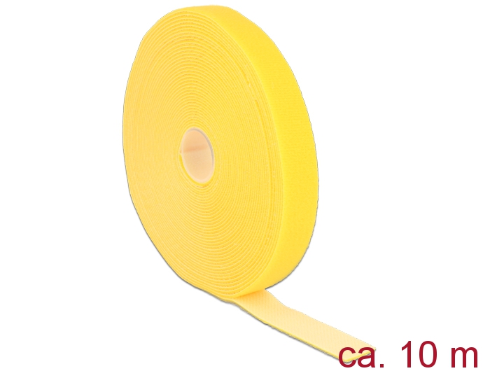 Klett-Kabelbinder L 10m x B 20mm, Rolle, gelb