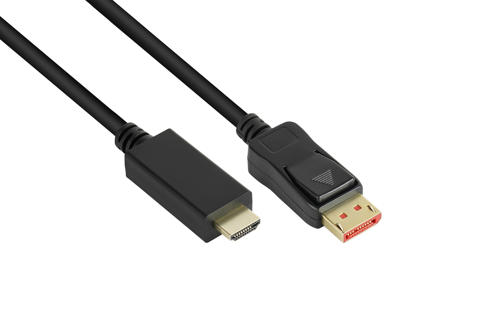 Anschlusskabel DisplayPort 1.4 an HDMI 2.0, 4K @60Hz, OFC, schwarz, 2m