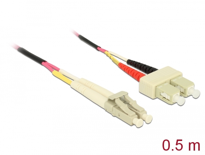 Kabel Lichtwellenleiter LC zu SC Multimode OM4 0,5 m