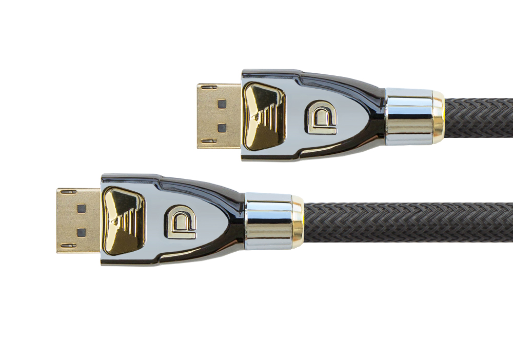 Anschlusskabel DisplayPort 1.2  4K2K / UHD, 24K vergoldete Kontakte, OFC, Nylongeflecht schwarz, 1m, PYTHON® Series