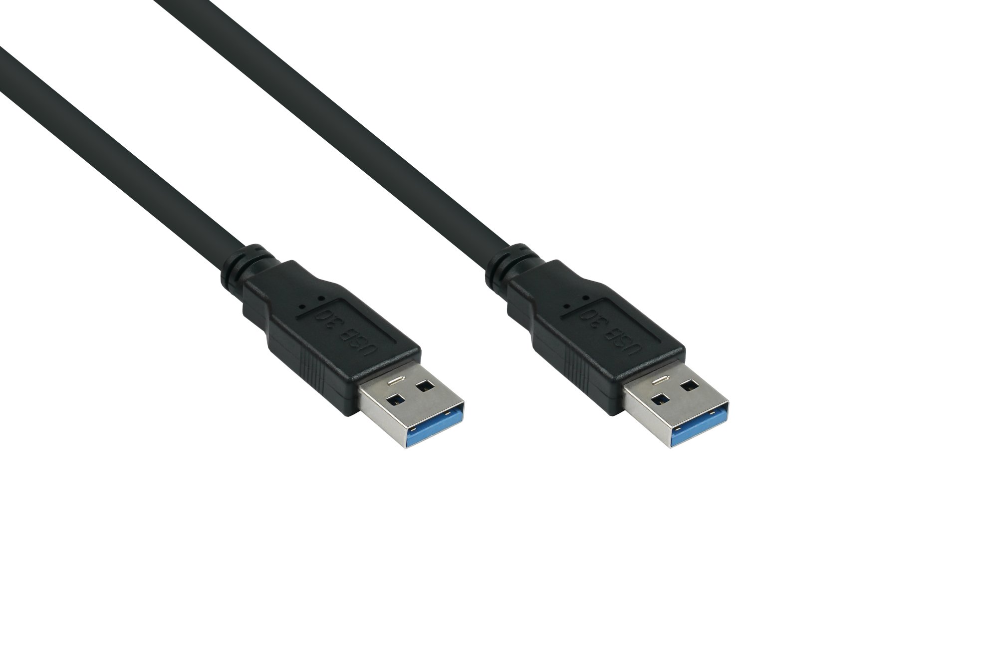 USB 3.0 Kabel Stecker A an Stecker A, Premium, AWG28 / AWG24, UL, KUPFER, schwarz, 3m