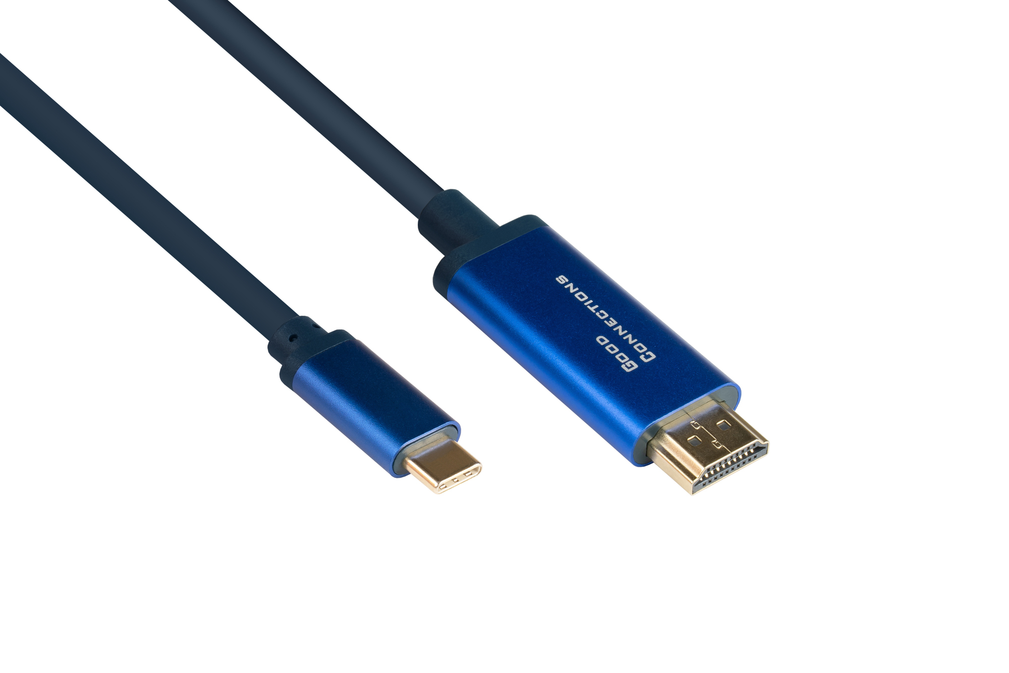USB-C™ an HDMI 2.0b SmartFLEX Kabel, 4K UHD @60Hz, Aluminiumgehäuse, CU, dunkelblau, 1m