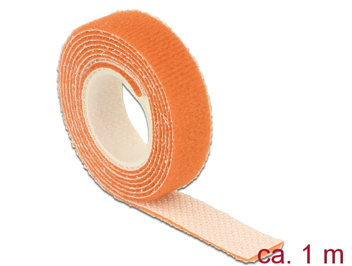Klett-Kabelbinder L 1m x B 13mm, Rolle, orange