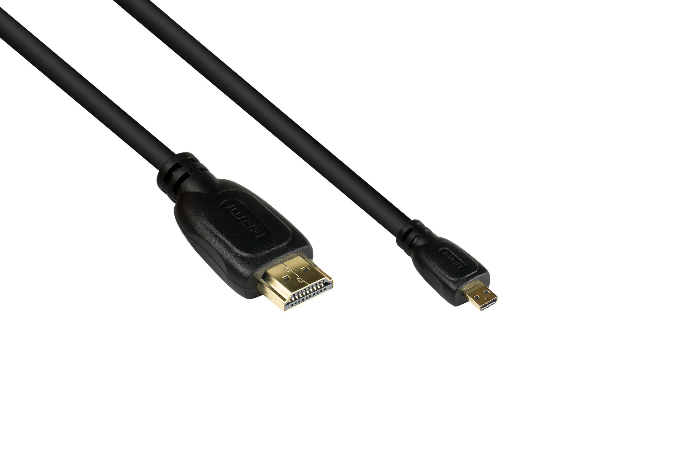 HDMI 2.0b Kabel, Stecker (Typ A) an Mirco Stecker (Typ D), 4K / UHD @60Hz, 18 Gbit/s, schwarz, 2m