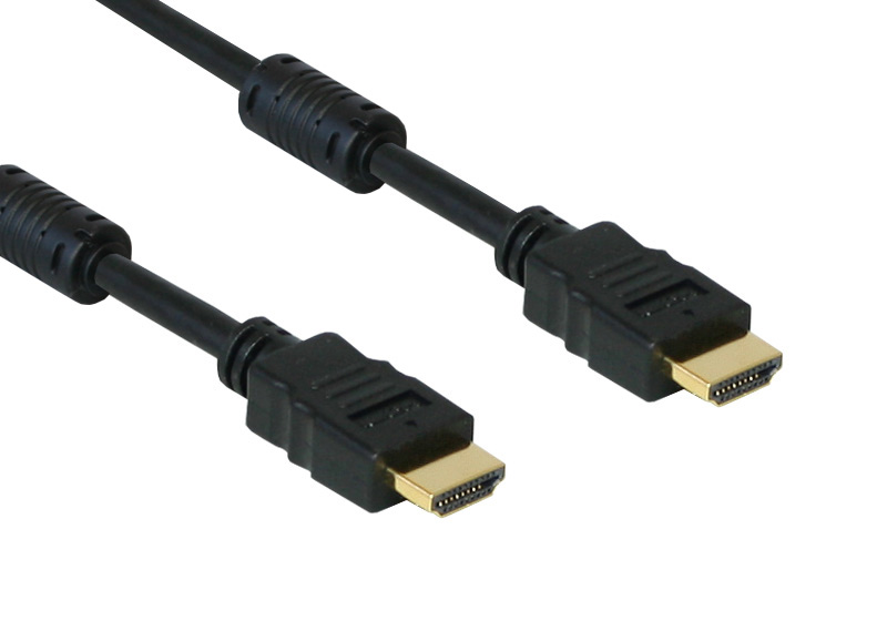 High-Speed-HDMI®-Kabel mit Ethernet, vergoldete Stecker mit Ferritkernen, 7,5m