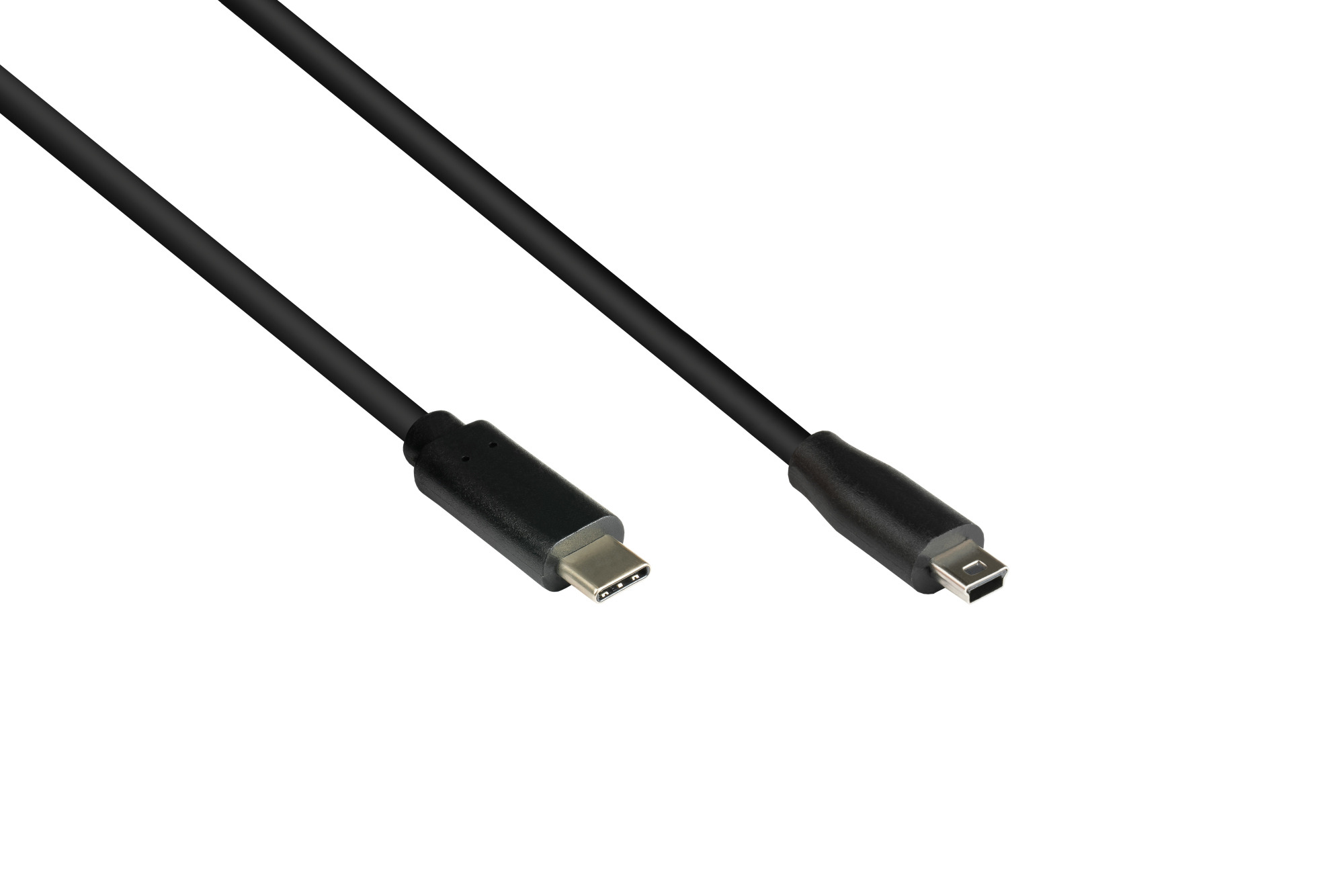 Anschlusskabel USB 2.0, USB-C™ Stecker an Stecker Mini B 5-pin, schwarz, 1,8m