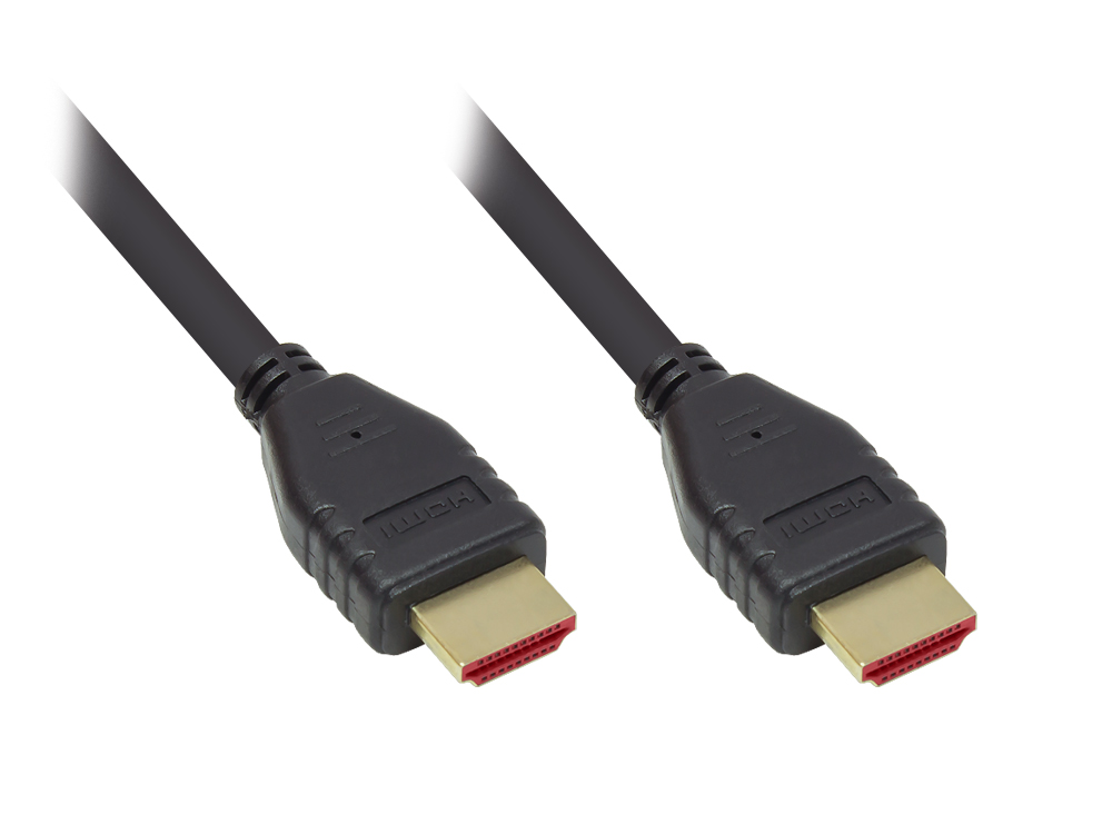 Ultra-High-Speed HDMI® 2.1 Kabel, 8K UHD-2 / 4K UHD, vergoldete Kontakte, CU, schwarz, 1,5m