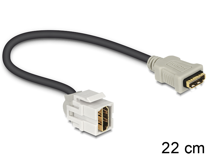 Keystone Modul HDMI Buchse an HDMI Buchse 250° mit Kabel