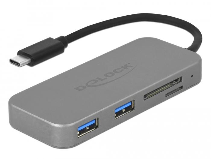 2 Port USB 3.0 Hub und 3 Slot Card Reader mit USB Type-C™ Anschluss