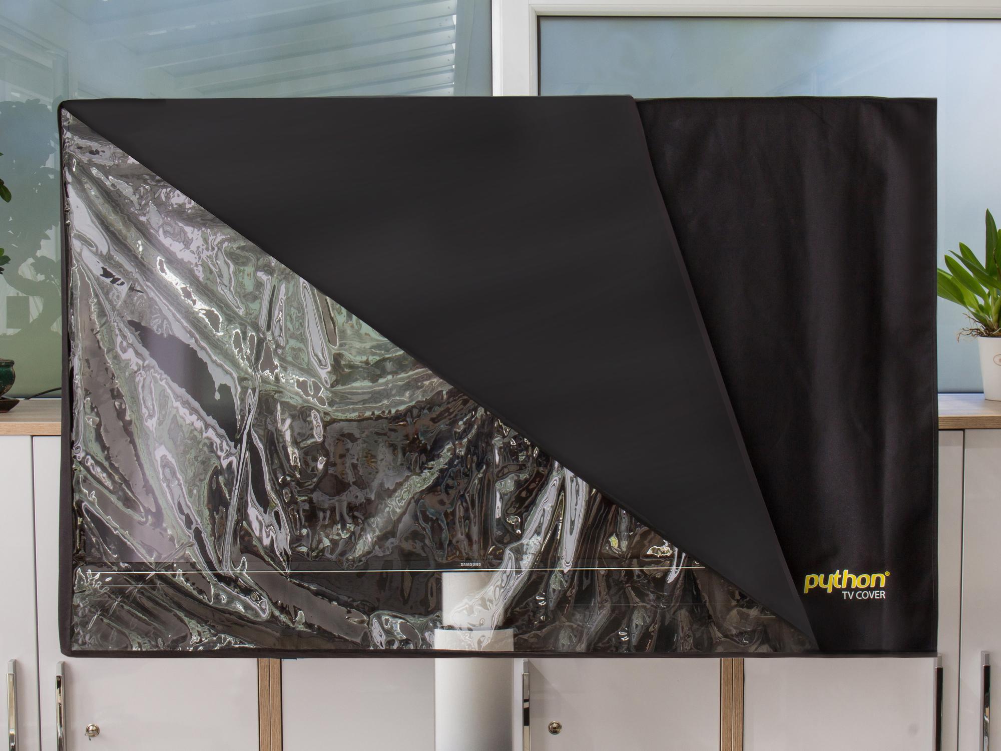 TV-Cover Indoor/Outdoor – wetterfester Universalschutz für Ihr TV oder Monitor,132x76 cm,55“ bis 58“