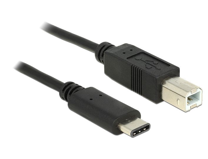 USB Kabel 2.0, USB-C(TM) Stecker an USB 2.0 B Stecker, schwarz, 1m