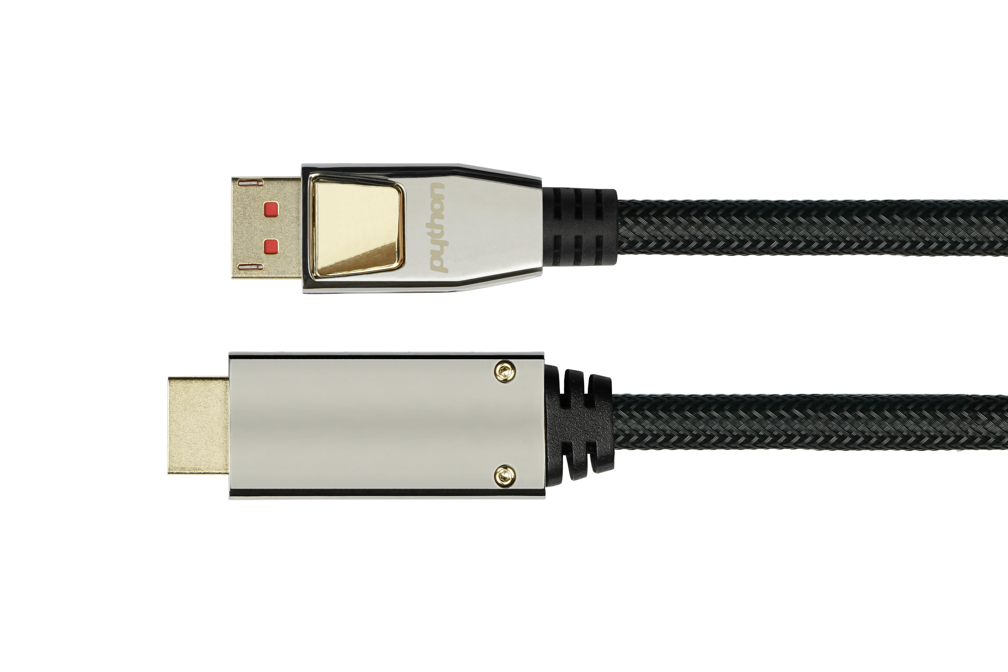 Anschlusskabel DisplayPort 1.4 an HDMI 2.0, 4K / UHD @60Hz, Nylongeflecht schwarz, 10m