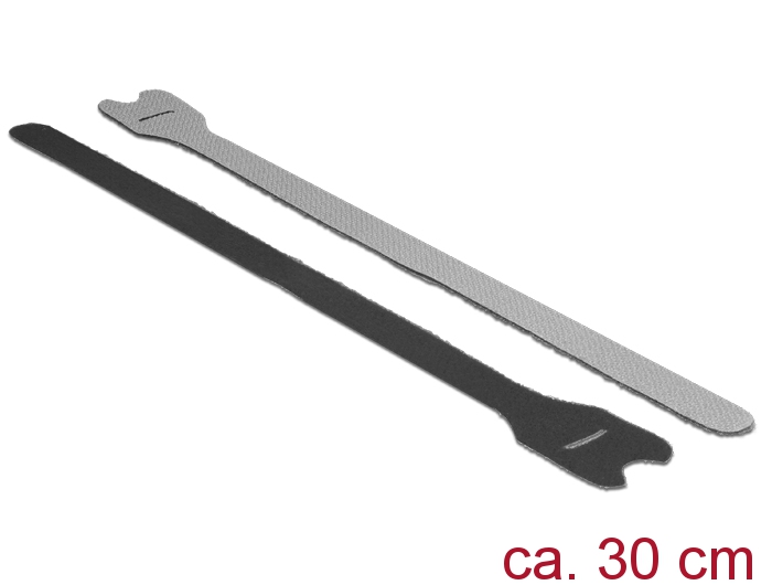 Klett-Kabelbinder L 300mm x B 12mm, 10 Stück, schwarz