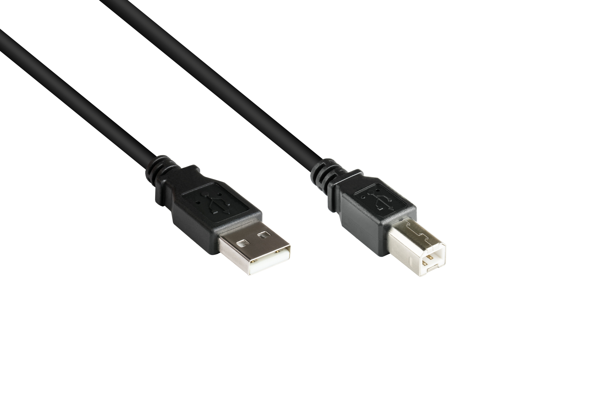 Anschlusskabel USB 2.0 Stecker A an Stecker B, schwarz, 1,8m