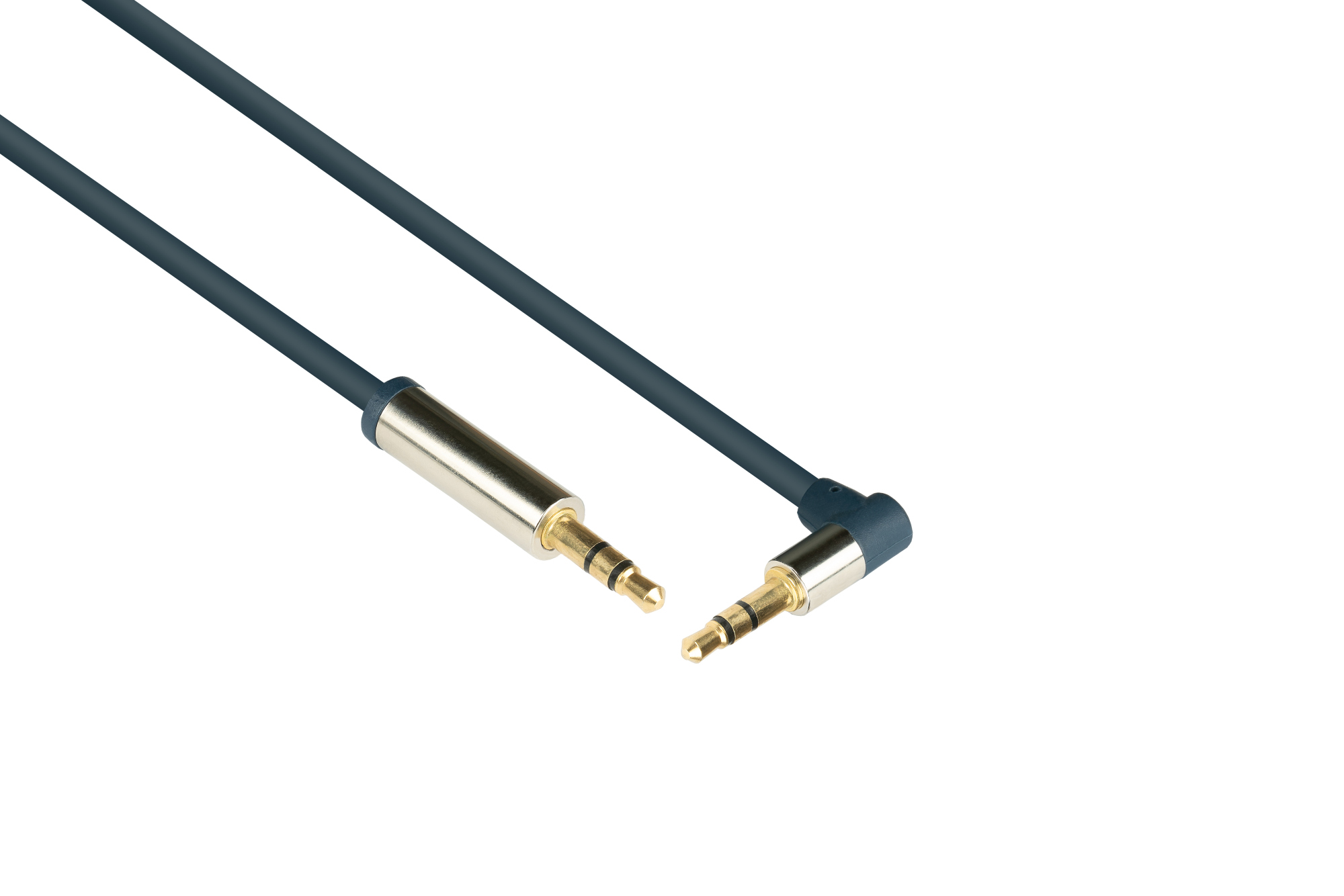 Audio Anschlusskabel SmartFLEX, 3-poliger 3,5mm Klinkenst an Klinkenst gewinkelt, dunkelblau, 2m