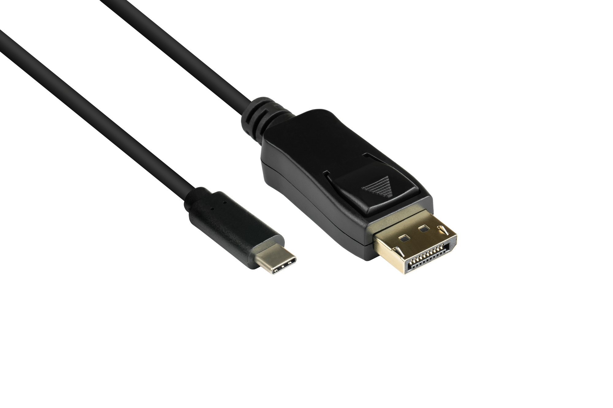 Adapterkabel USB-C™ Stecker an DisplayPort 1.2 Stecker, 4K / UHD @60Hz, CU, schwarz, 3m