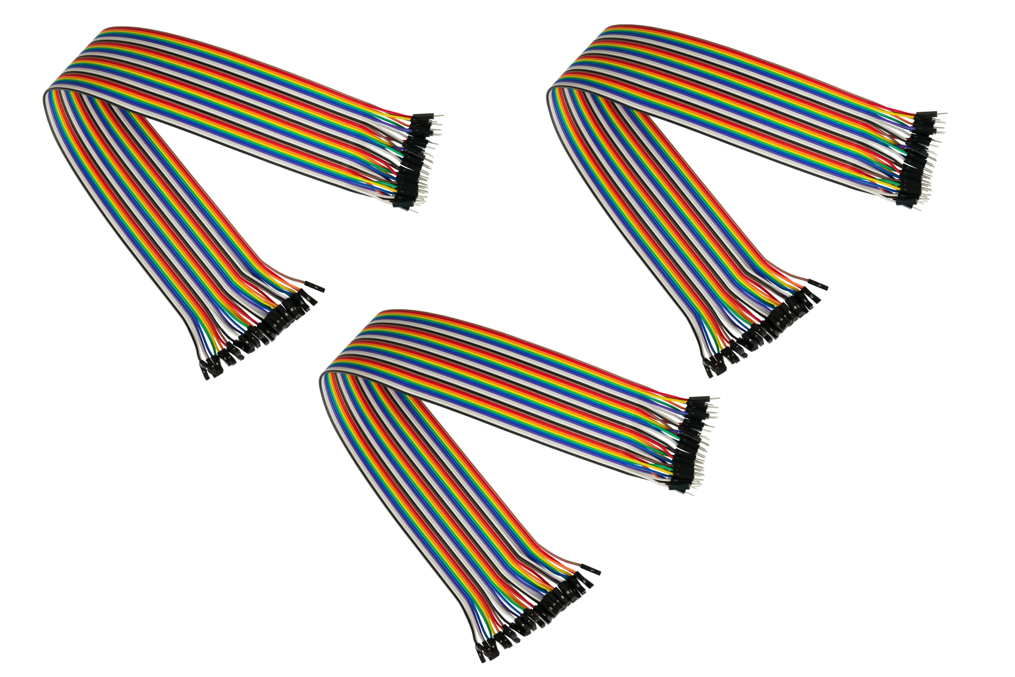 Jumper Wire 40-Pin trennbare Adern für Arduino, Raspberry Pi etc., Stecker an Buchse, 3er-Set, 40cm