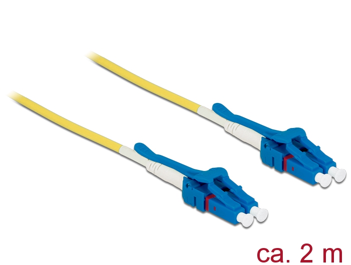 Kabel Lichtwellenleiter LC an LC Singlemode OS2, Uniboot, 2m