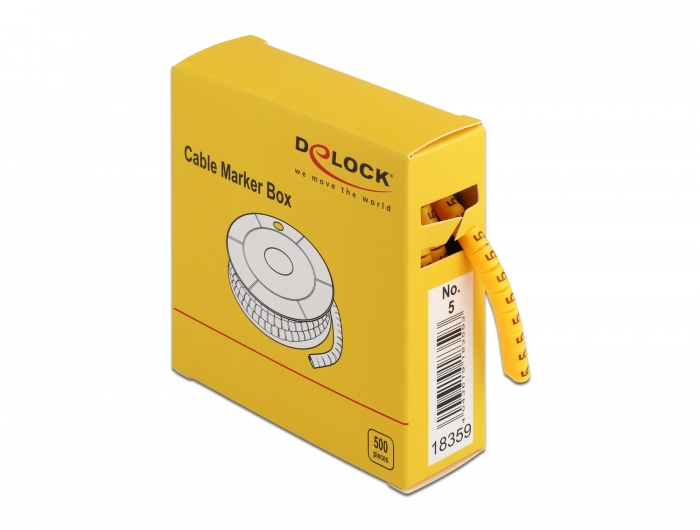 Kabelmarker Box, Nr: 5, gelb, 500 Stück