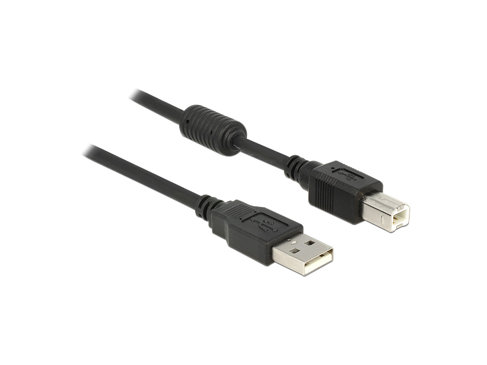 Anschlusskabel USB 2.0 Stecker A an Stecker B, schwarz, 1m