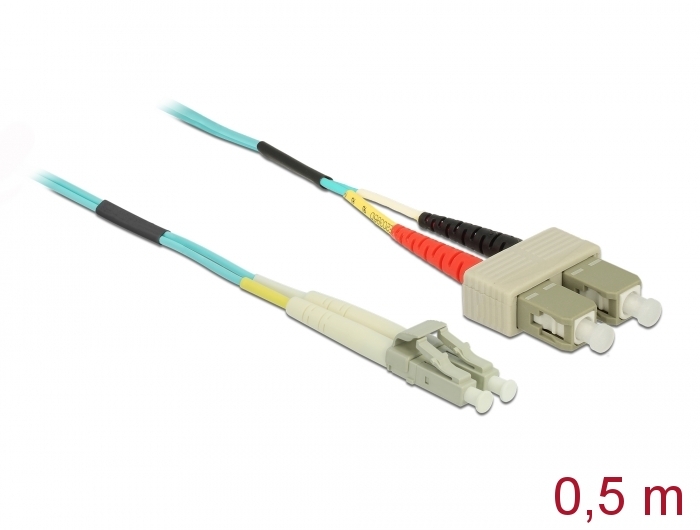 Kabel Lichtwellenleiter LC zu SC Multimode OM3 0,5 m