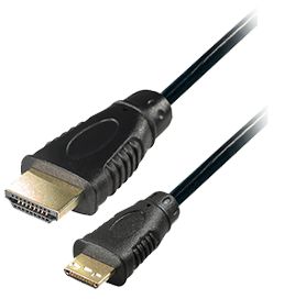 High Speed HDMI®-Kabel mit Ethernet, Standard Stecker (Typ A) auf Mini Stecker (Typ C), schwarz, 3m
