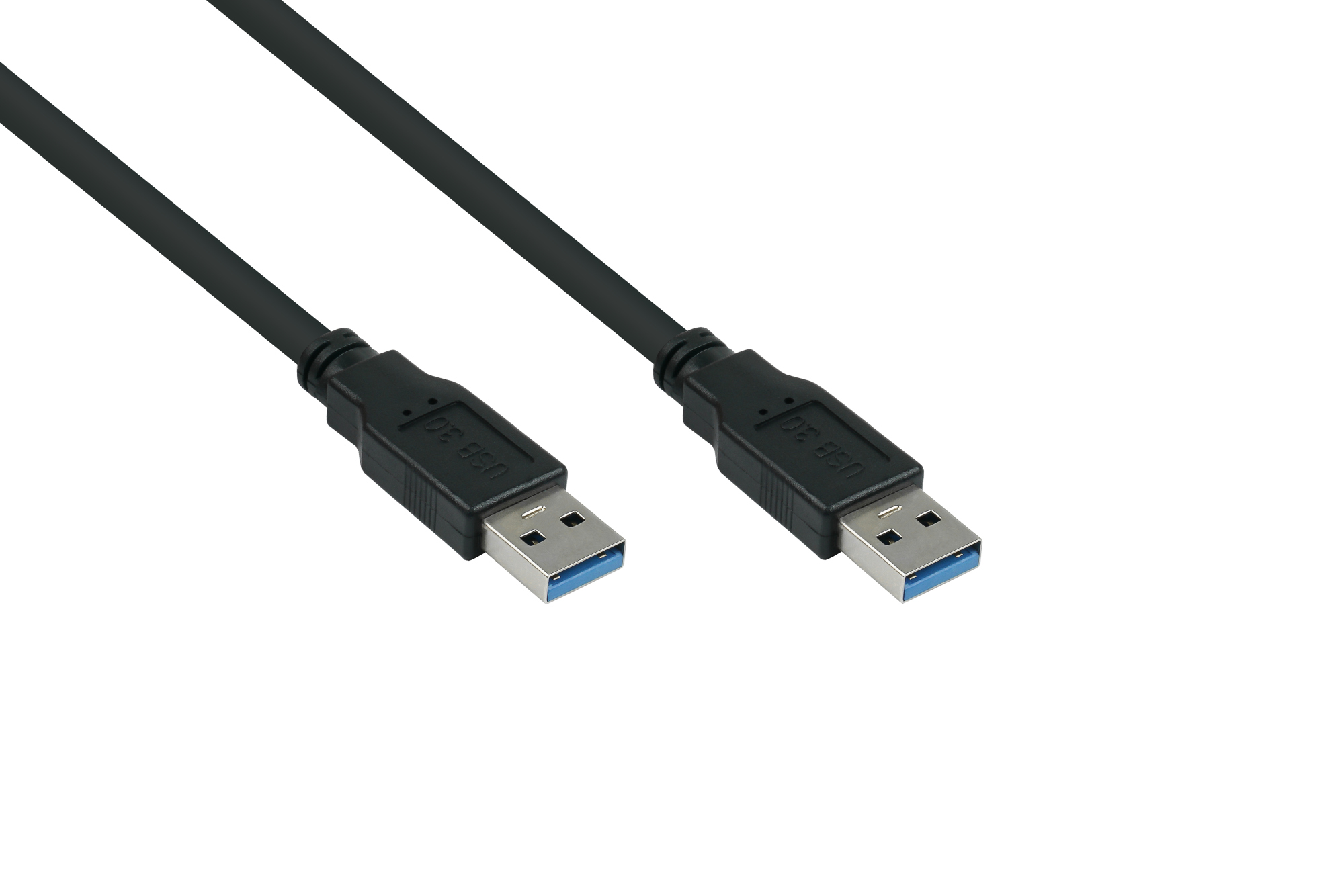 USB 3.0 Kabel Stecker A an Stecker A, Premium, AWG28 / AWG24, UL, KUPFER, schwarz, 1m