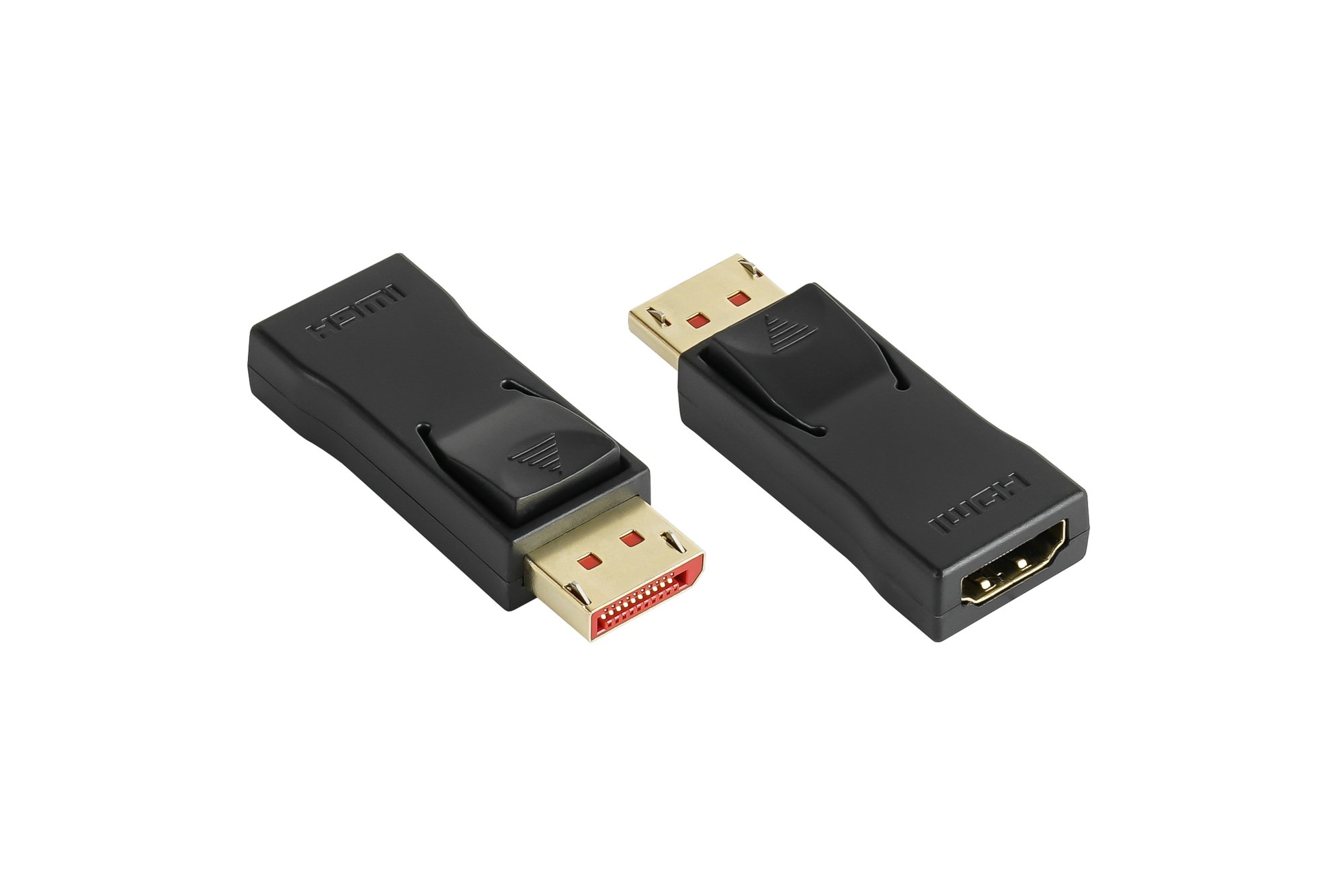 Adapter Displayport 1.4 Stecker an HDMI 2.0 Buchse, 4K / UHD @60Hz, vergoldete Kontakte, schwarz