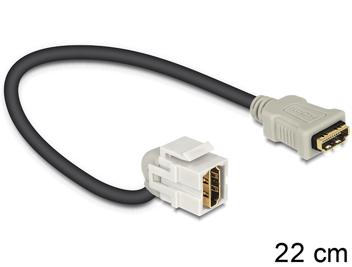 Keystone Modul HDMI Buchse an HDMI Buchse 110° mit Kabel