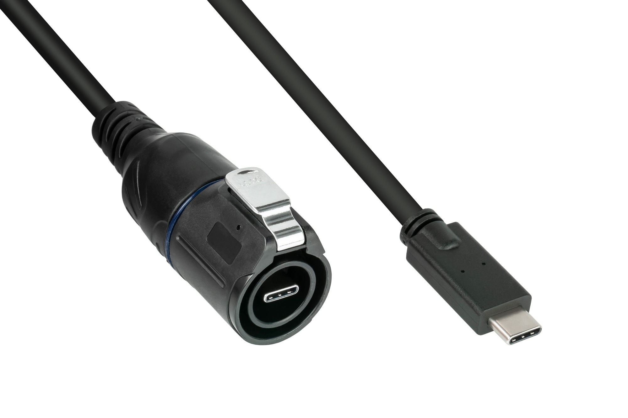 Industrie-Steckverbinder S1 - USB 3.2 Gen. 2 Kabel, Stecker C™ mit Klick-Arretierung an Stecker C™, 0,5m