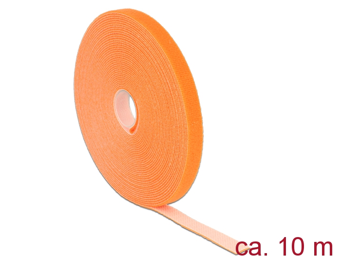 Klett-Kabelbinder L 10m x B 13mm, Rolle, orange