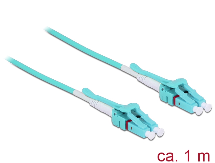 Kabel Lichtwellenleiter LC an LC Multimode OM3, Uniboot, 1m