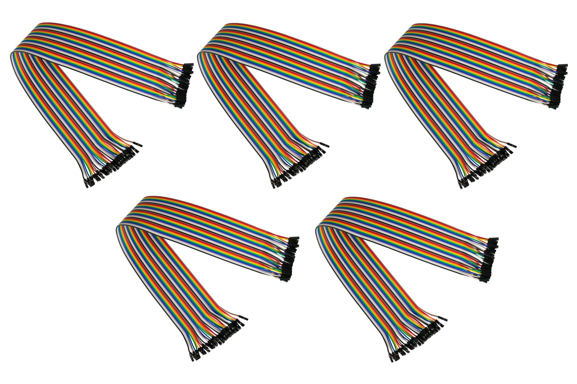 Jumper Wire 40-Pin trennbare Adern für Arduino, Raspberry Pi etc., Buchse an Buchse, 5er-Set, 40cm